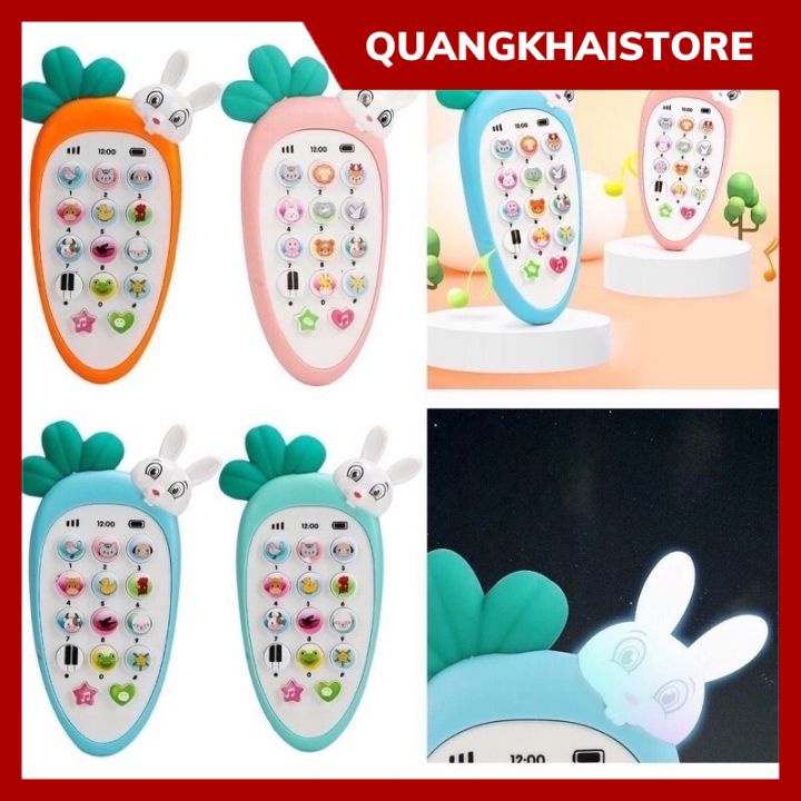 Điện thoại thỏ cà rốt cho bé, có nhạc và đèn