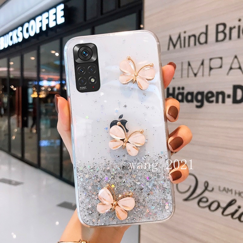Ốp Điện Thoại Mềm Hình Bướm Kim Tuyến Nhiều Màu Sắc 2022 Cho Xiaomi Redmi Note 11 / Note 11S / Note 11 Pro 5G 4G