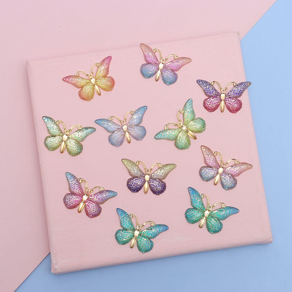 Set 10 Phụ Kiện Trang Trí Điện Thoại Hình Bướm Xinh Xắn