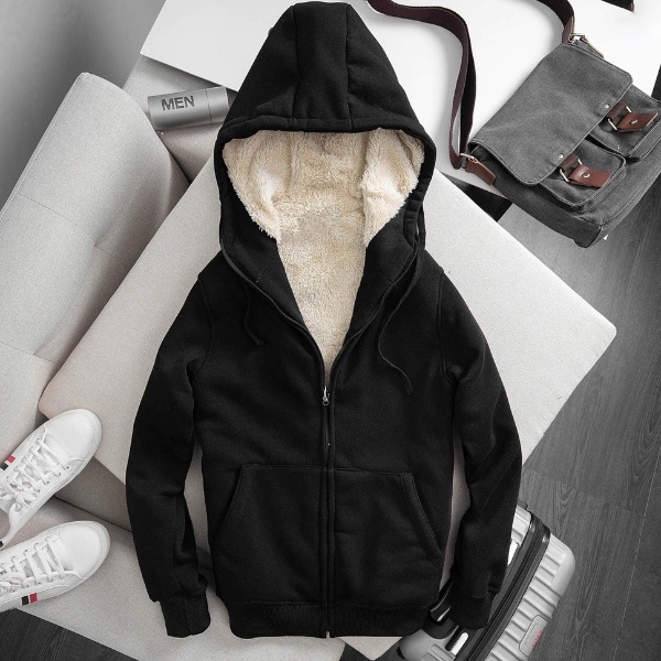 Áo khoác nỉ lót lông nam nũ dày dặn ấm áp-Áo khoác hoodie cao cấp có 3 màu | BigBuy360 - bigbuy360.vn
