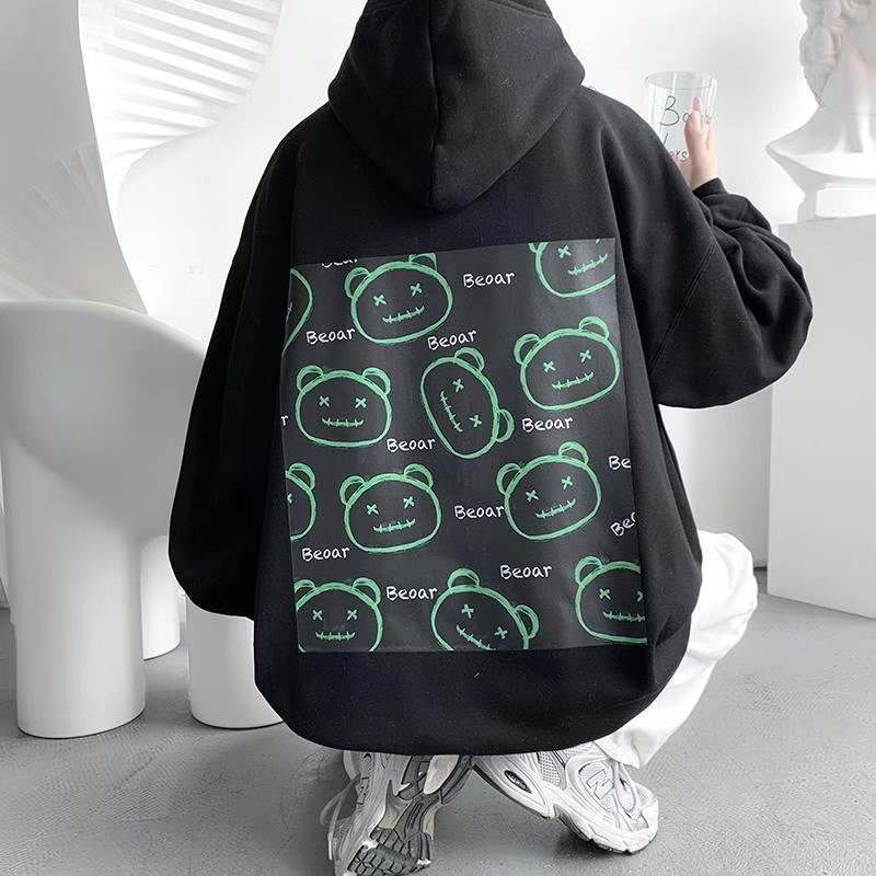 Áo hoodie tay dài dáng rộng in họa tiết thời trang mùa thu mới trẻ trung dành cho nam
