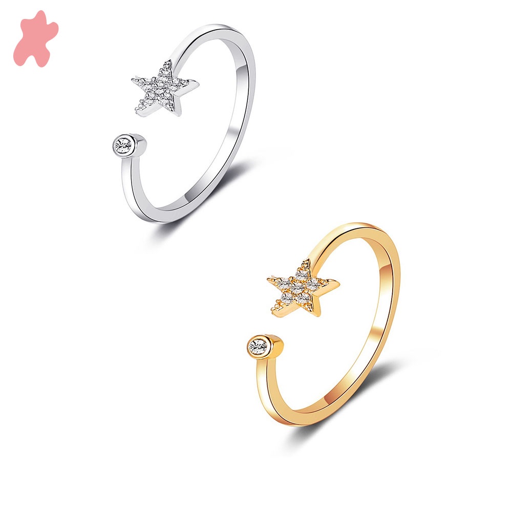 1 Nhẫn Hình Ngôi Sao Năm Cánh Đính Kim Cương Nhân Tạo