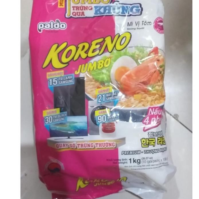 MÌ KORENO JUMBO HÀN QUỐC 1KG GÀ - TÔM - BÒ CAY - KIM CHI