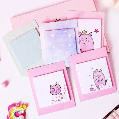 sổ note thỏ N37 tiểu tiên nữ giấy ghi chú heo hồng cute dễ thương