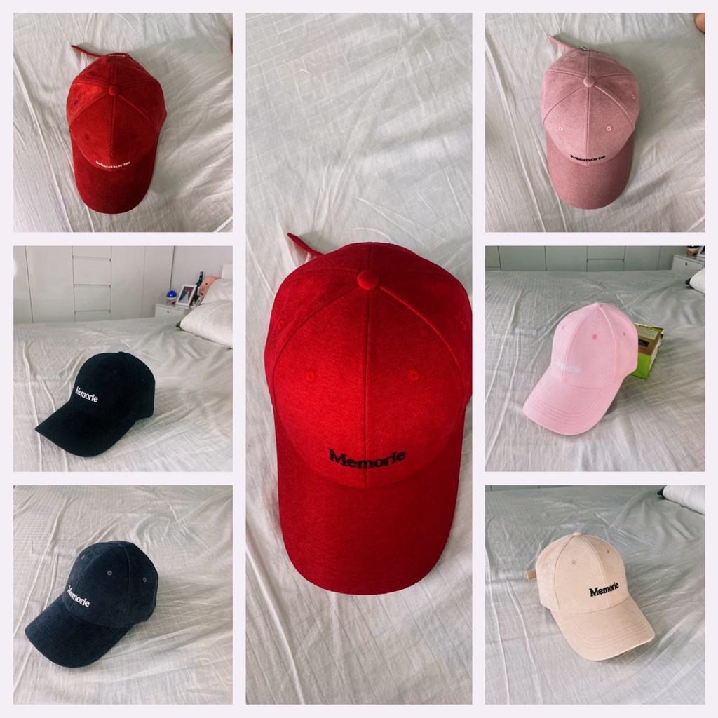 Mũ Lưỡi Trai Nam Nữ Jussy Fashion Nón Lưỡi Trai Memorie Chất Vải Nhung Gân Nhiều Màu Đẹp Phong Cách Nón Unisex