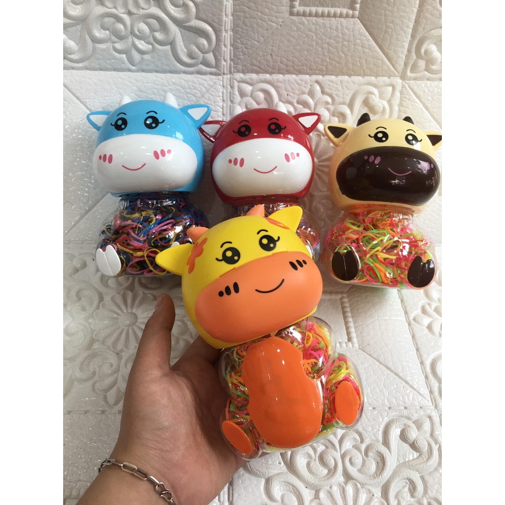 Hộp thun cột tóc hình thú siêu đáng yêu cho bé