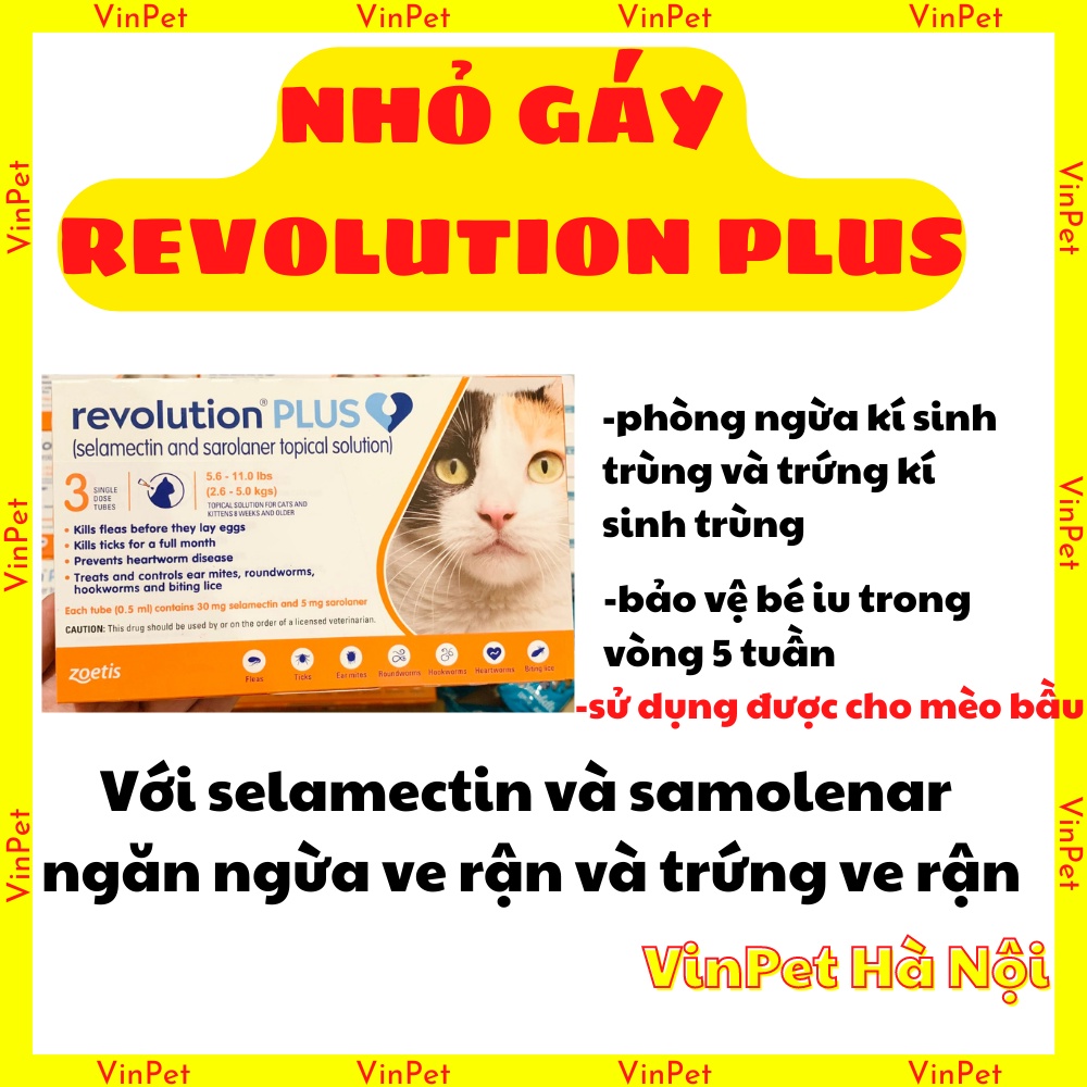 Nhỏ Gáy Revolution Plus Cho Mèo từ 2,5kg đến 5kg ( 1 tuýp)