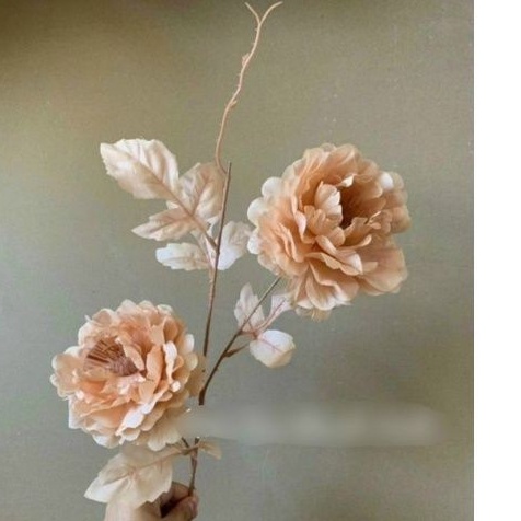 Hoa mẫu đơn giả/ Hoa mẫu đơn lụa nhập khẩu cao cấp 1 cành 2 bông hoa dài 80 cm