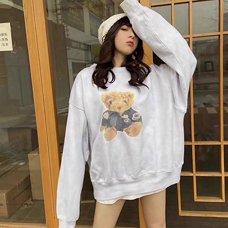 ÁO NỈ SWEATER IN HÌNH GẤU 2 MẶT DÀNH CHO NAM VÀ NỮ MÙA THU ĐÔNG