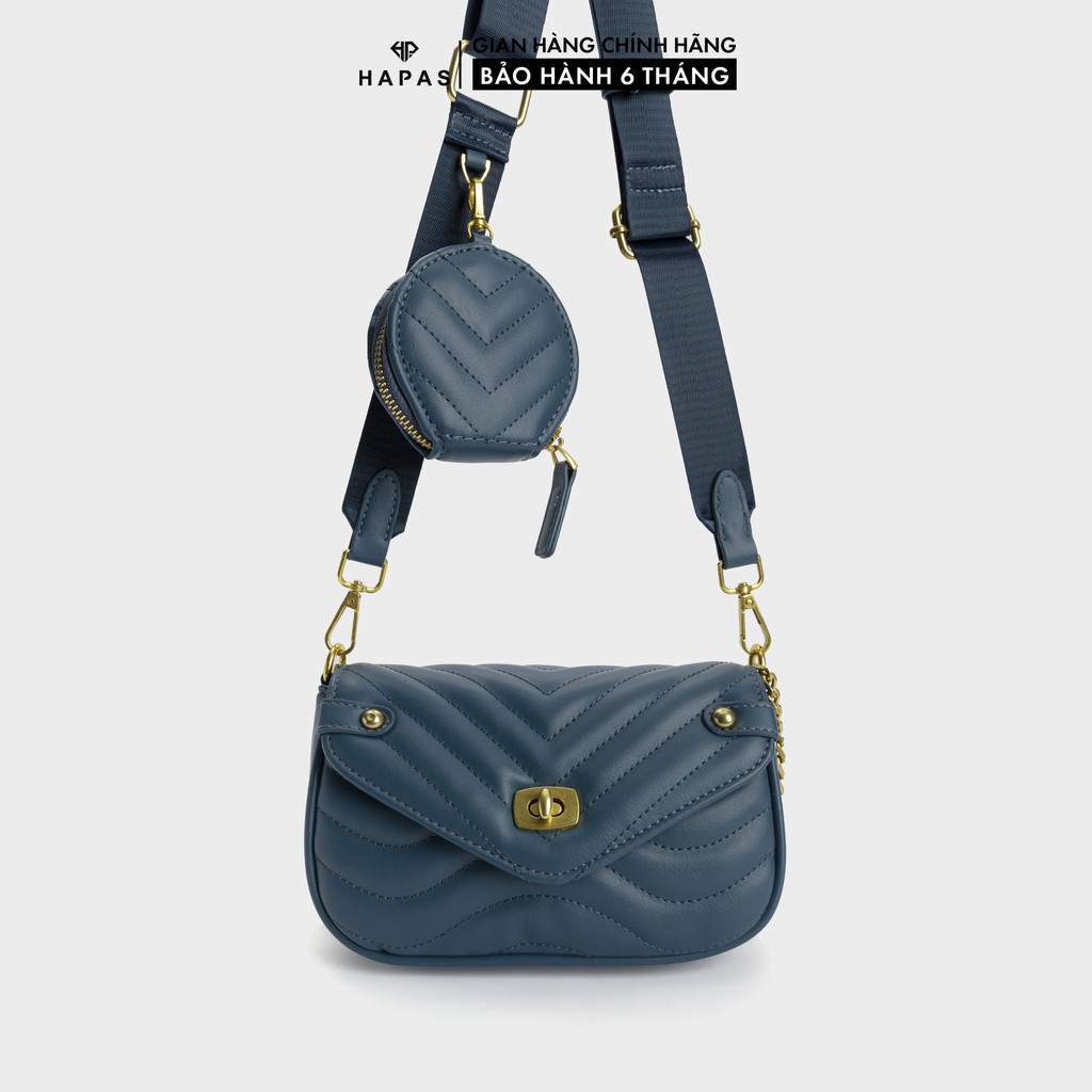 túi xách ví  Túi Xách Nữ Trần Chỉ Nắp V HAPAS - TSN20371