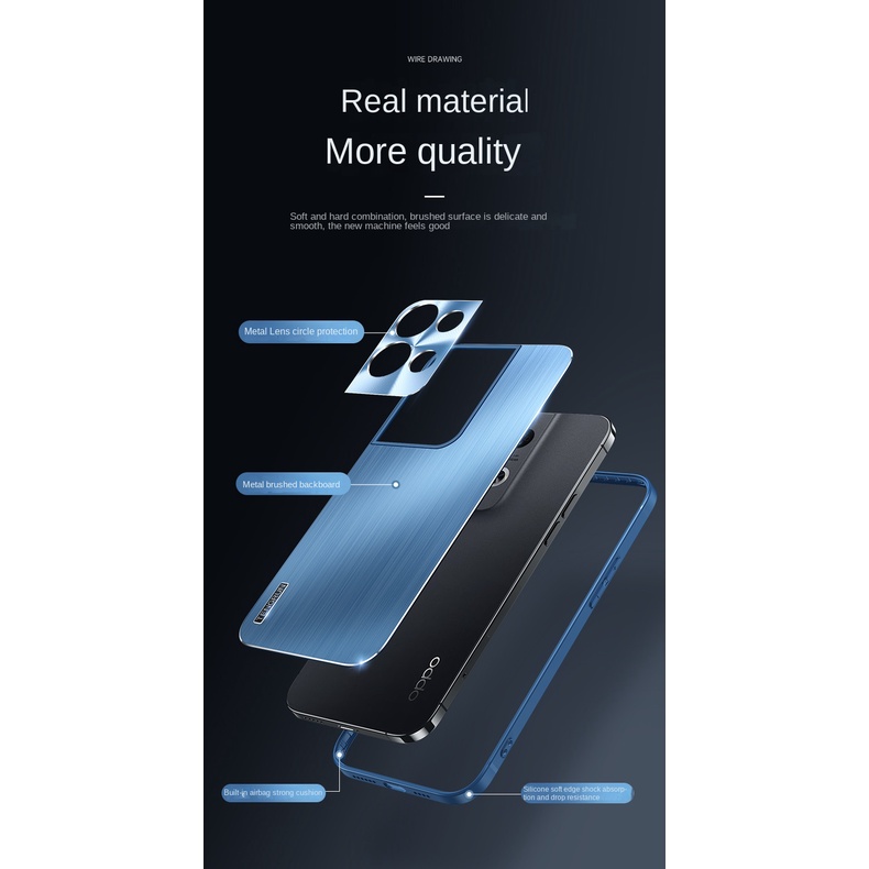 Ốp Điện Thoại Viền Kim Loại Chống Sốc Cho OPPO Reno8 Pro 5G