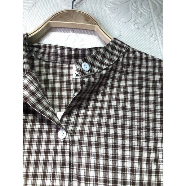 Áo sơ mi kẻ caro cổ tàu 🔥H203