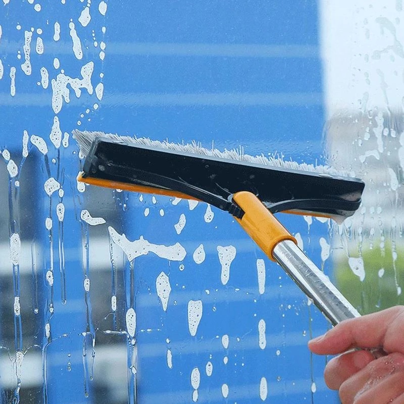 112*23CM New Rotating Floor Crevice Cleaning Brush / Long Handle Stiff Broom / Wet And Dry Dual-Use Floor Windows Wiper Scrape for Bathroom Kitchen