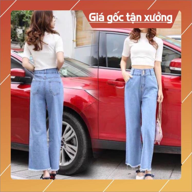 Khuyến mại Quần jean bò ống suông rộng nữ lưng cao vải dày đẹp cao cấp Hot 2021 - HAPONO-J026 huyenjean | BigBuy360 - bigbuy360.vn
