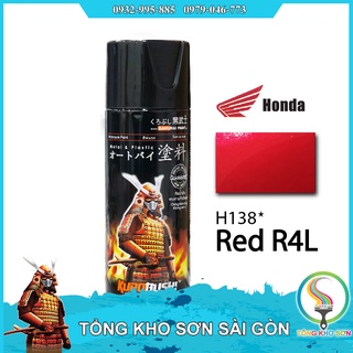 Chai sơn xịt màu đỏ H138 Samurai chuẩn mau xe máy Honda