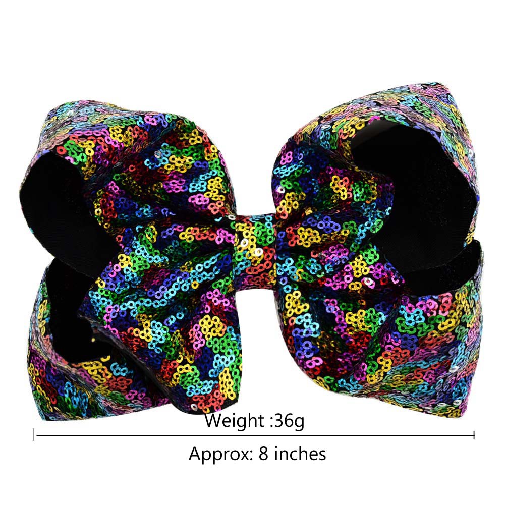 Kẹp tóc KIDSBOWS đính nơ phối kim sa lớn phong cách công chúa cho bé gái 8&quot;