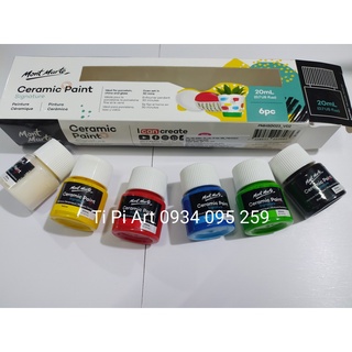 Màu vẽ gốm, sứ, kính mont marte signature ceramic paint 6pce x 20ml