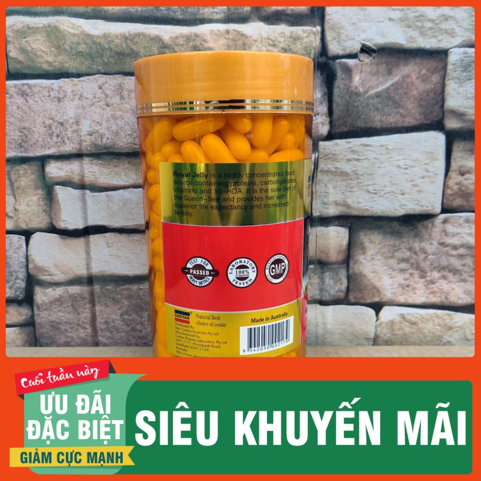 GIÁ HỦY DIỆT Viên Uống Sữa Ong Chúa Costar Royal Jelly 1610mg 365 viên GIÁ HỦY DIỆT