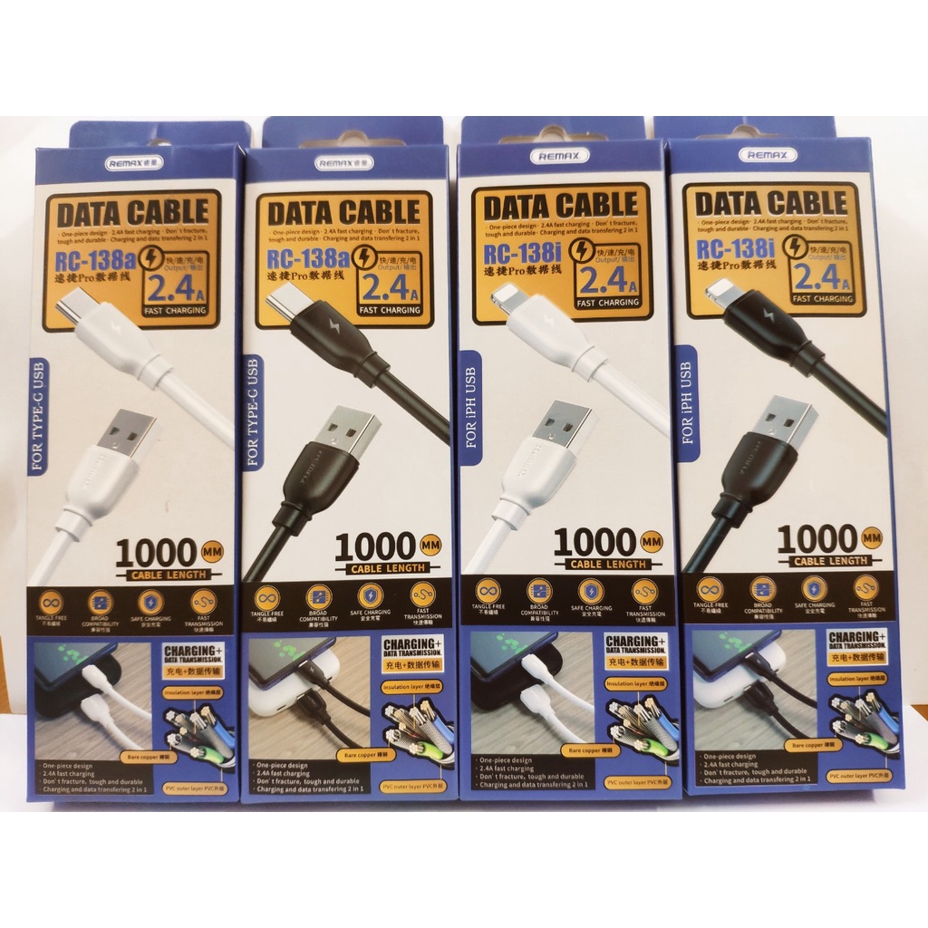 Aki shop Cáp Sạc Nhanh Iphone type C PD 20W USB-C Cáp Sạc Nhanh RC-138 REMAX chính hãng decor