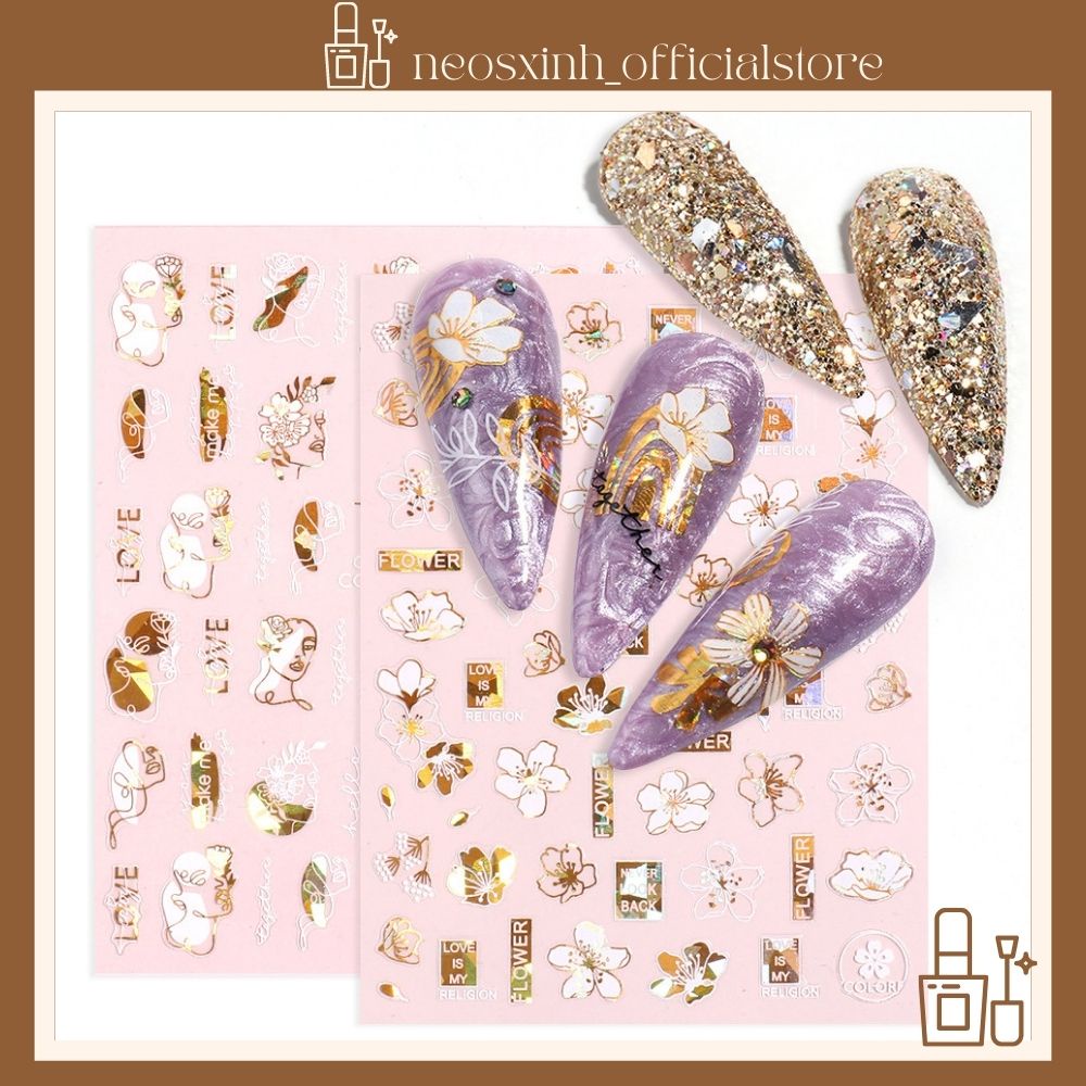 Sticker Dán Móng Tay CJ Hoa Hot Trend - Hình Dán Móng - Neosxinh Nails