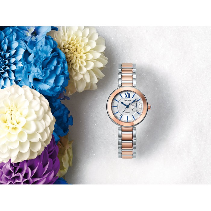 Đồng hồ Casio Sheen cao cấp dành cho nữ SHE-3050, dây kim loại