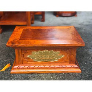 Đôn kê tượng gỗ Hương hoa sen thếp vàng