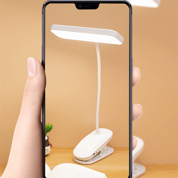 Đèn bàn đọc sách LED có thể được kẹp lại và có thể sạc lại, thích hợp làm đèn ngủ phòng ngủ văn phòng sinh viên