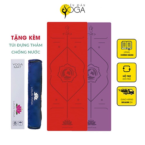 Thảm cao su Louis basic - Thư viện Yoga - Dày 5mm, nặng 3,2kg, kích thước 186cm x68cm