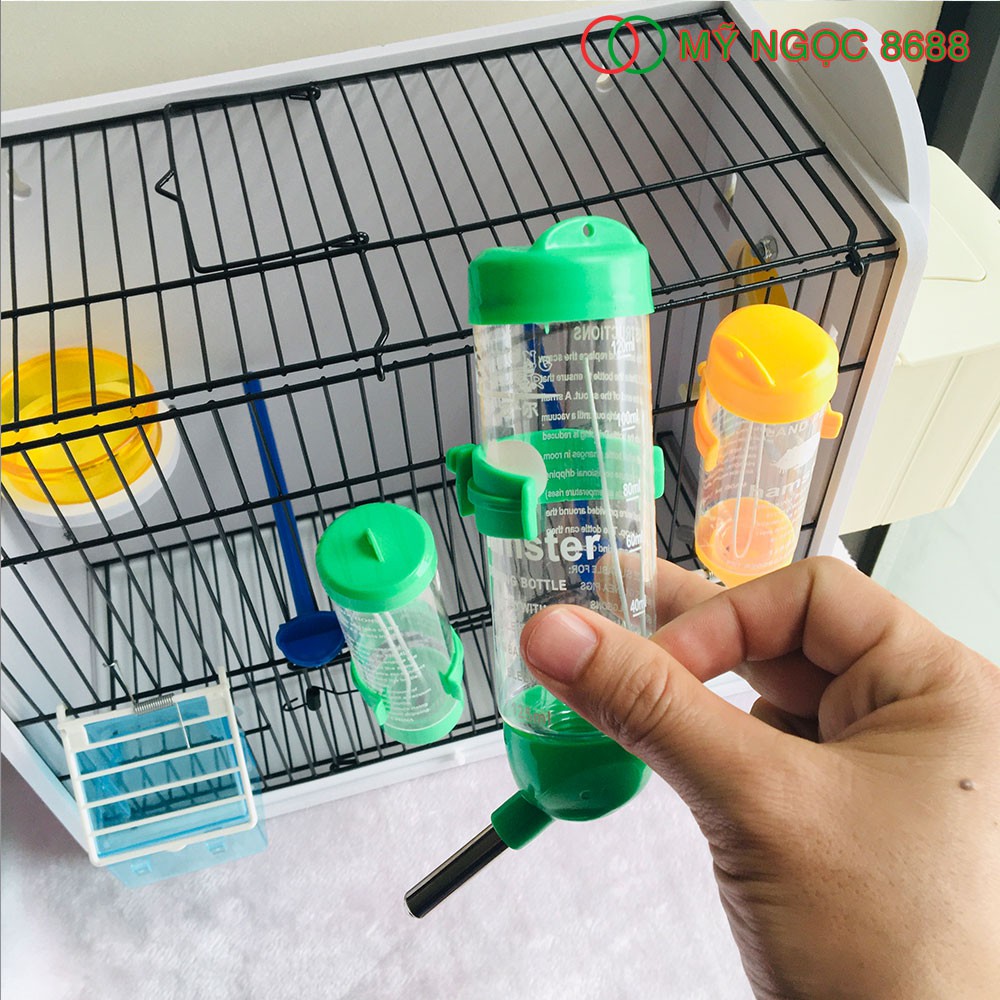 Bình bi uống nước 125ml cho hamster, vẹt, chim manh manh, yến phụng, hàng đẹp, không rò nước