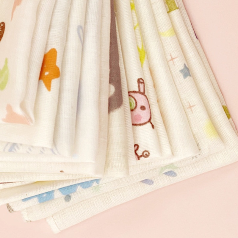 Set 10 Khăn Lau Mặt 20x20cm Mềm Mịn In Họa Tiết Dễ Thương