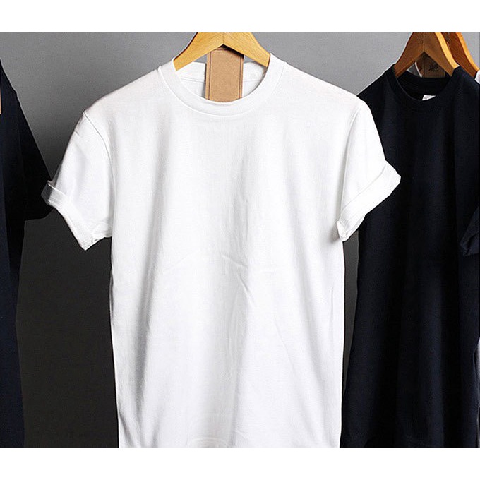 Áo Thun Nam Cổ Tròn Cotton Mềm Mịn, Áo Phông Trơn Ngắn Tay 2 Màu Đen Trắng, Co Giãn Thấm Hút Mồ Hôi | BigBuy360 - bigbuy360.vn