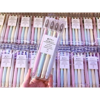 set 4 bàn chải đánh răng lúa mạch mujii