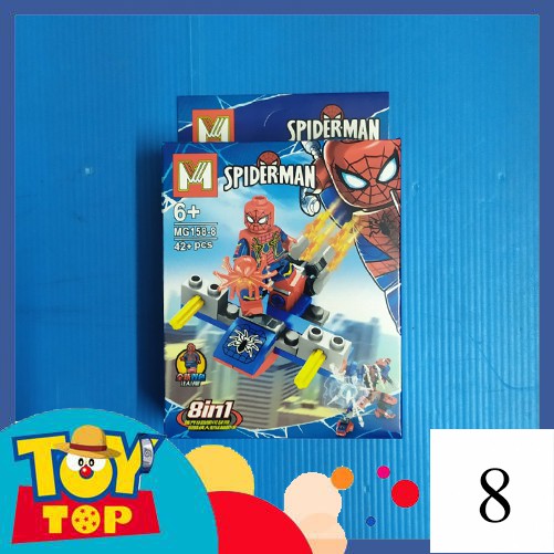 [Một hộp] Non - lego Minifigures người nhện đa vũ trụ độc lạ lắp ráp Spider-Man: Into the Spider-Verse xếp hình MG158