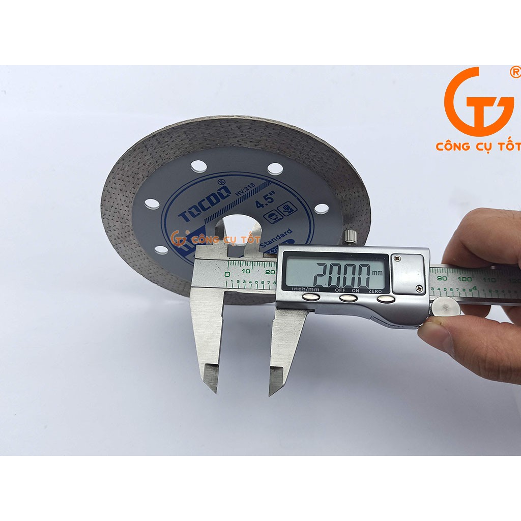 Đĩa cắt gạch phủ kim cương 114x12x20mm độ bền kép TOCDO trắng