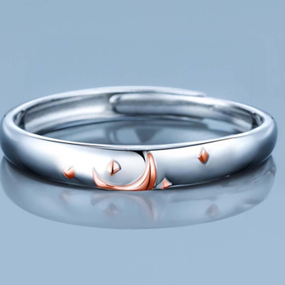 Nhẫn Hình Mặt Trăng / Ngôi Sao Có Thể Điều Chỉnh Kích Cỡ Thời Trang Dành Cho Nam