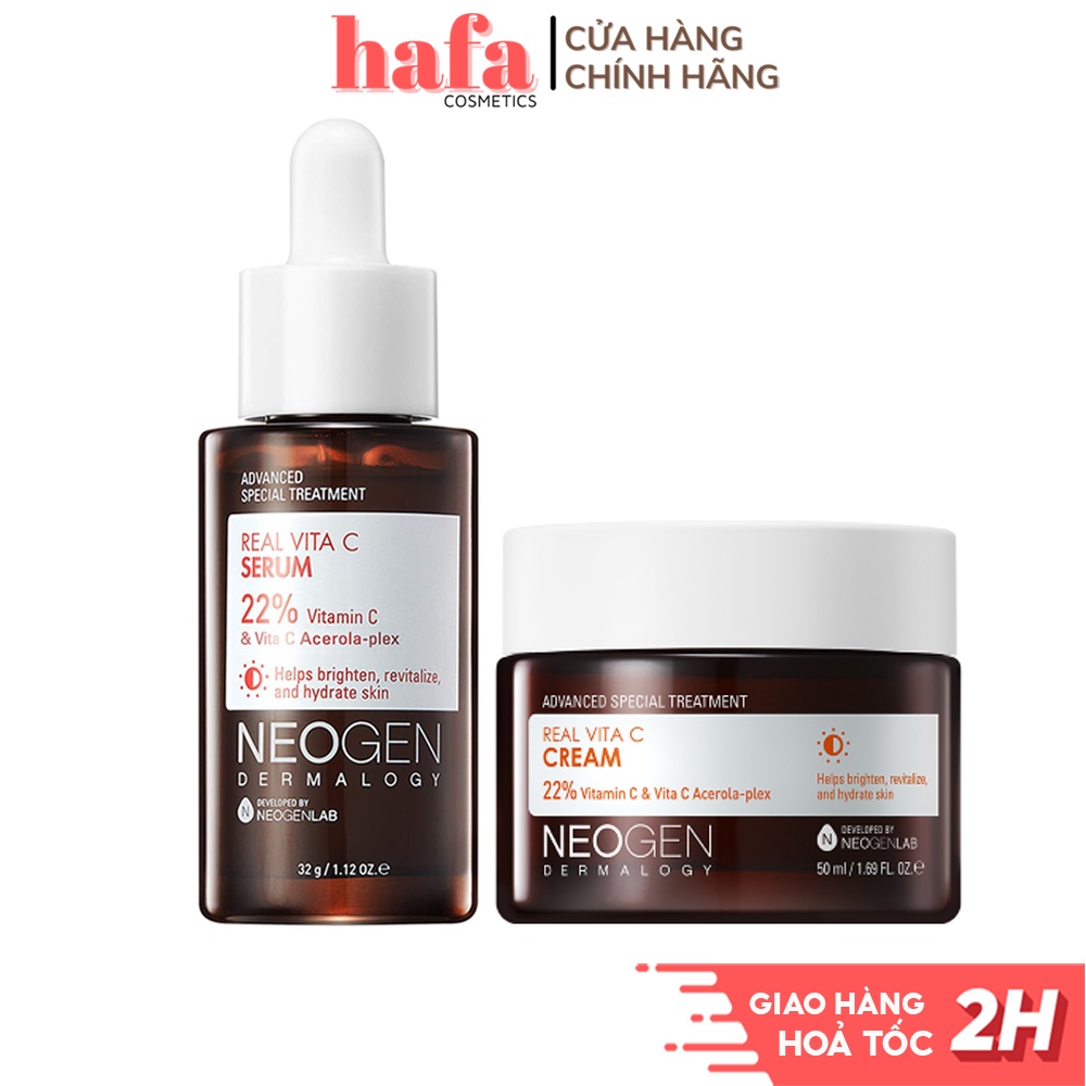 Tinh Chất và Kem Dưỡng Vitamin C Giảm Thâm Dưỡng Sáng Da Neogen Real Vita C