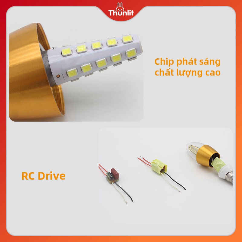 Bóng đèn THUNLIT hình nến220V E14 5W LED màu ấm