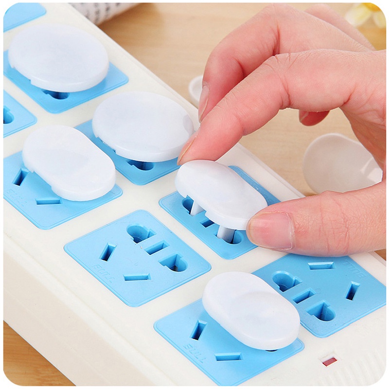Set 20 Ốp Bọc Ổ Cắm Điện Hai Lỗ Chống Sốc Bảo Vệ An Toàn Cho Trẻ Em