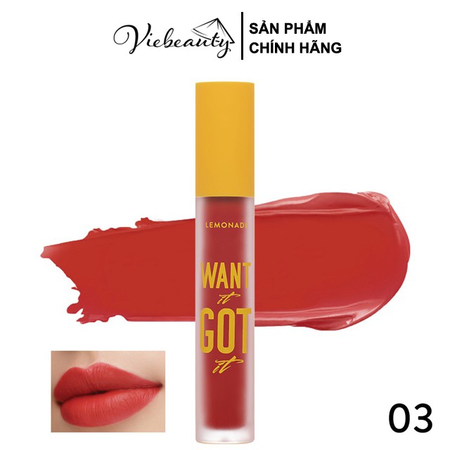 Son Kem Lì Nhẹ Môi Lemonade Want It Got It Lipcream 5g - Khongcoson