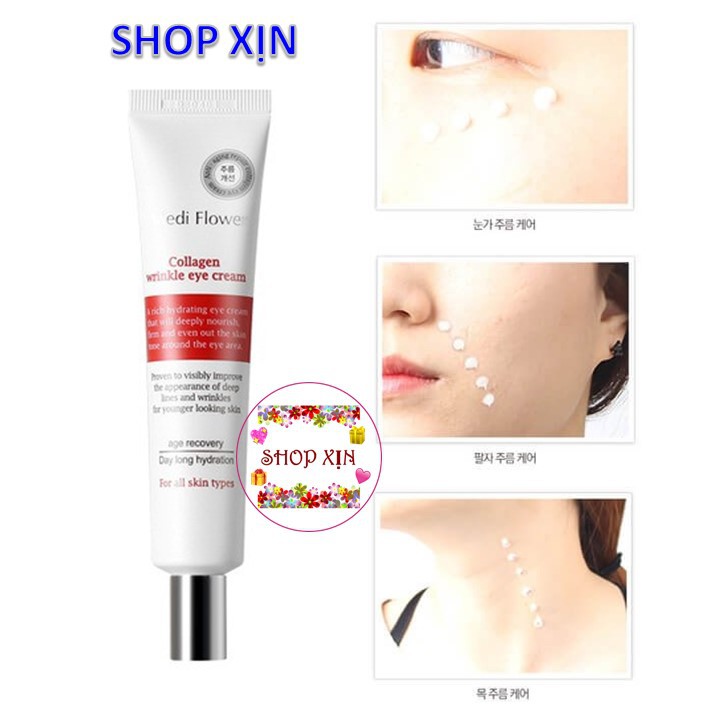 Kem dưỡng Mắt chứa Collagen Medi Flower Collagen Wrinkle Eye Cream 40ml | BigBuy360 - bigbuy360.vn