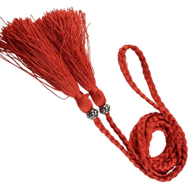 Thắt lưng dây bện phối tua rua thời trang xinh xắn cho nữ