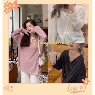 Áo len nữ, áo len xốp 3 màu đen // trắng // hồng