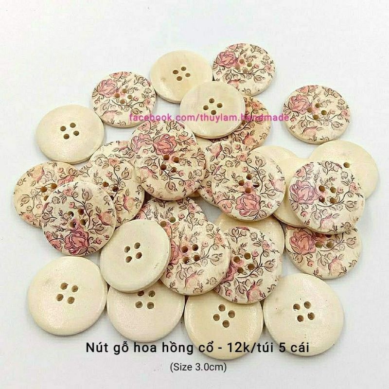 Cúc gỗ - Nút gỗ hoa hồng cổ