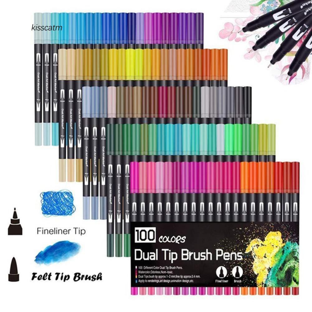 60/100 cây bút marker nhiều màu 2 đầu