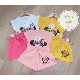 Set áo quần váy mickey cho bé gái