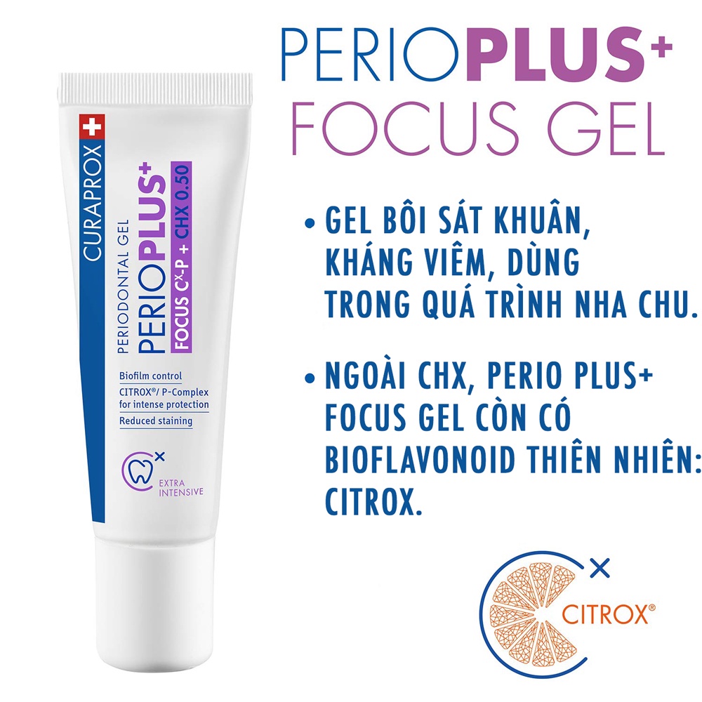 Gel bôi giảm viêm nướu Curaprox Perio Plus+ Focus 10ml - Thụy Sĩ