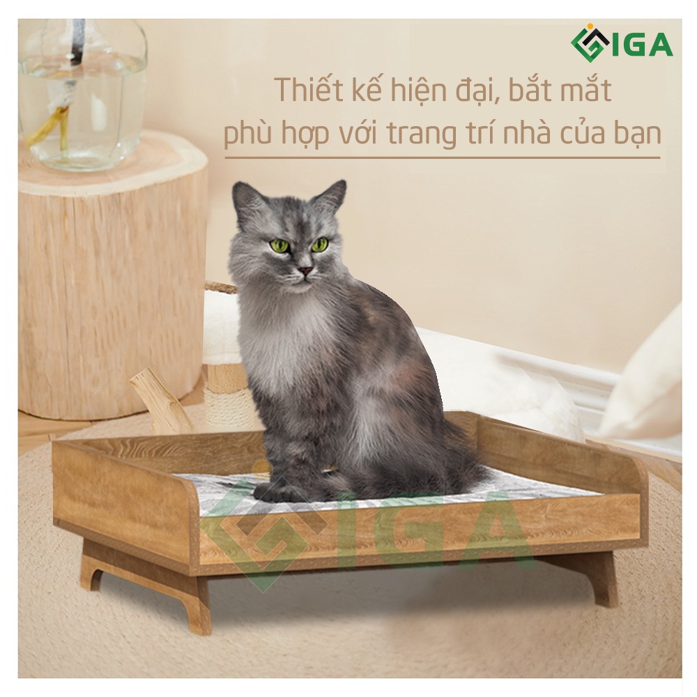 Nhà chuồng gỗ tivi cho mèo chó nhiều mẫu cửa hiện đại thông minh IGA