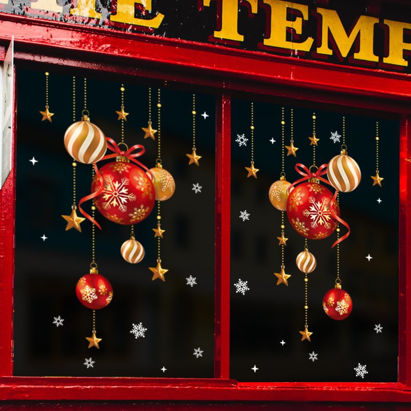 Decal dán tường decor  dây chuông đỏ size to QR212005AB trang trí giáng sinh tết noel năm mới