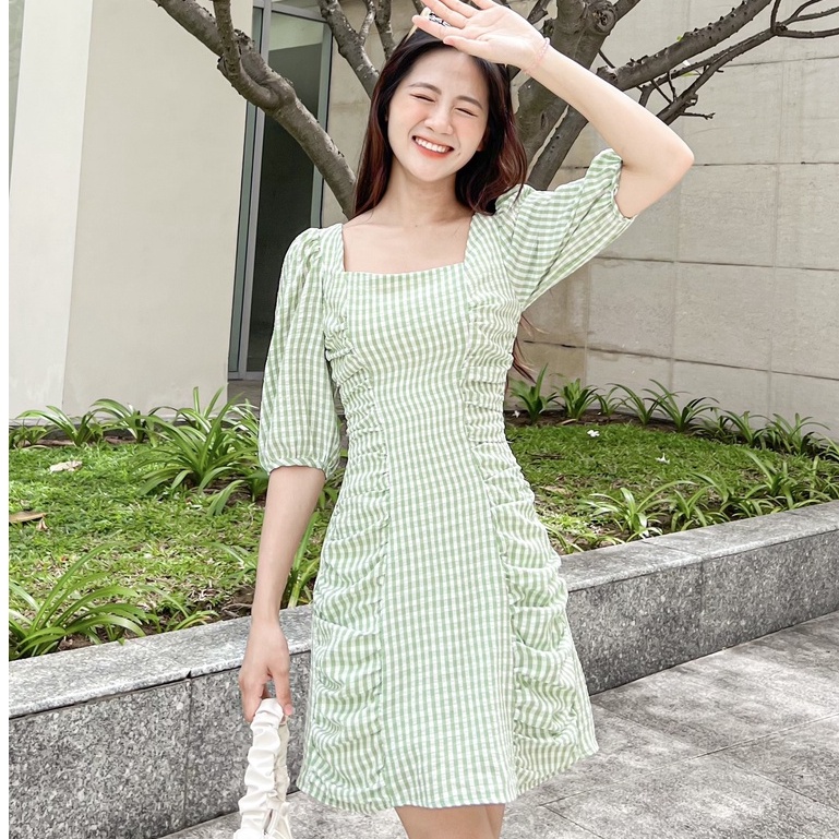 Đầm NANI - Đầm tay lửng cổ vuông