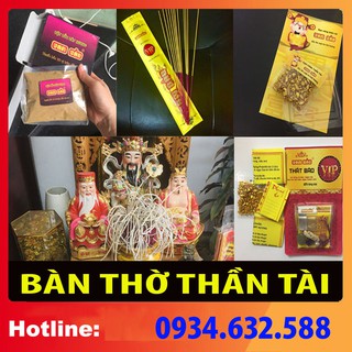 Những món thờ cho BÀN THỜ THẦN TÀI: hương thần tài, cốt nạp tượng ông tài ông địa, ông phát, tranh thờ, thất bảo
